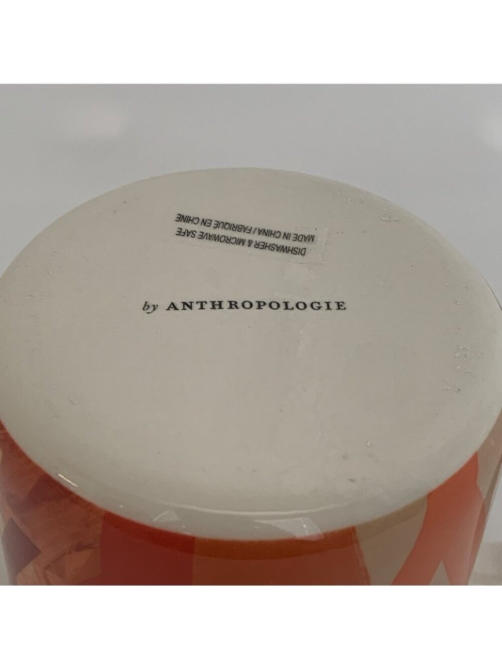 Anthropologie Lottie Monogram Y Mug 16 oz Orange Red Initial Coffee Cup - Picture 9 of 9